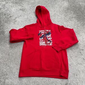 Marvel Spiderman Hoodie Pullover Sweatshirt Boys XL Red Graphic Casual School